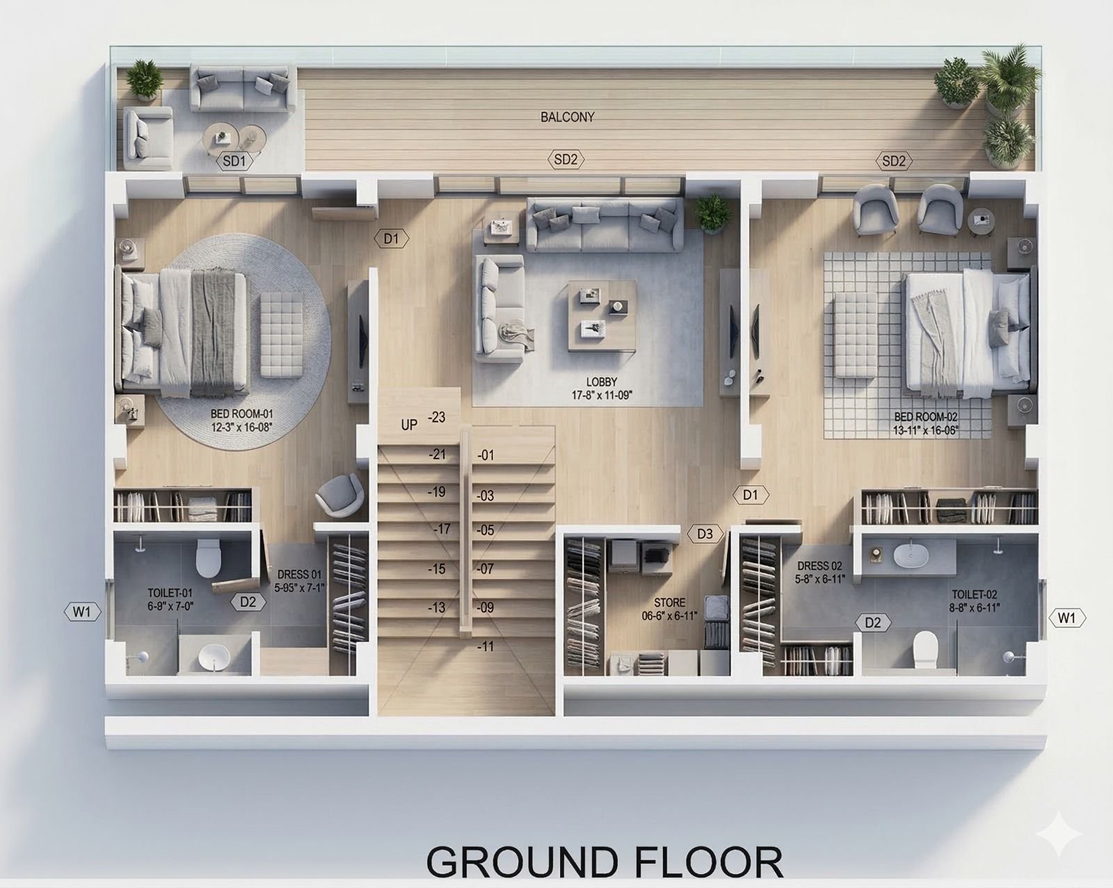 Pine Valley Villa — floor plan 1